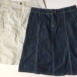 Lot of two Eddie Bauer cotton skirts, size 4